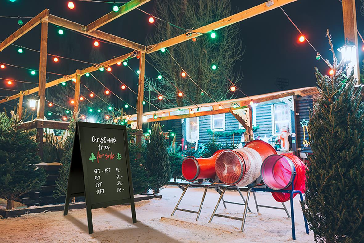 Gatuställ Securit Woody Furu Svart 58x87cm Skrivyta utomhus med belysning och lekredskap