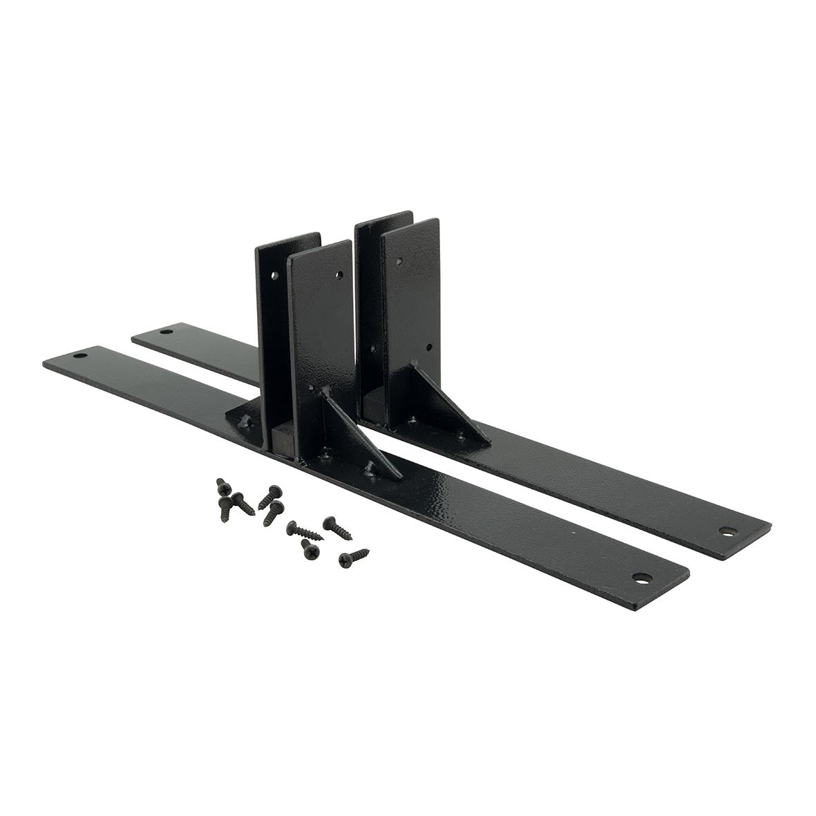 Svarta stålfötter för Multiboard Securit, inklusive skruvar