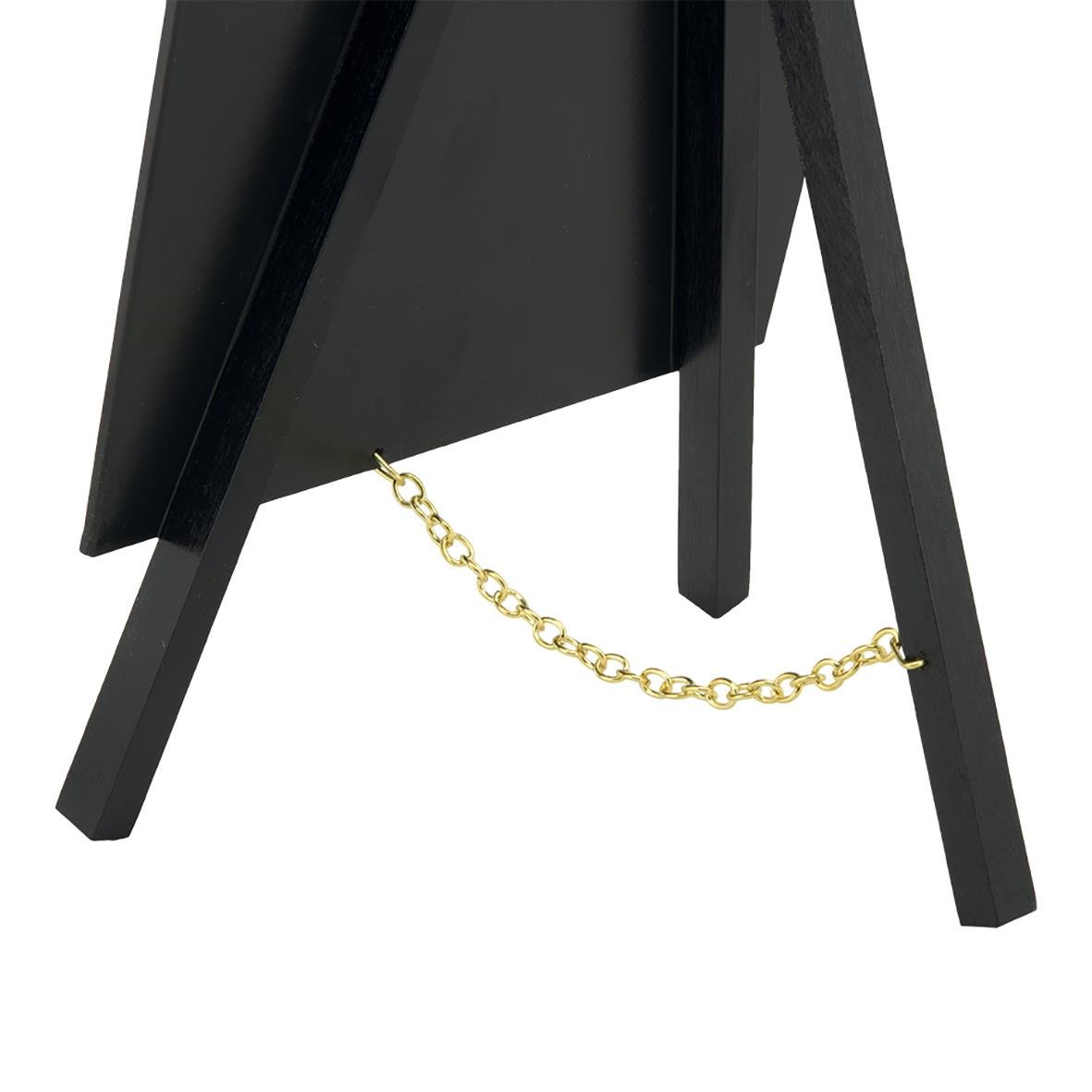 Svart griffeltavla med kedja för att fästa den på bord, mått 24,4x15x13,5cm, inkl. märkpennor