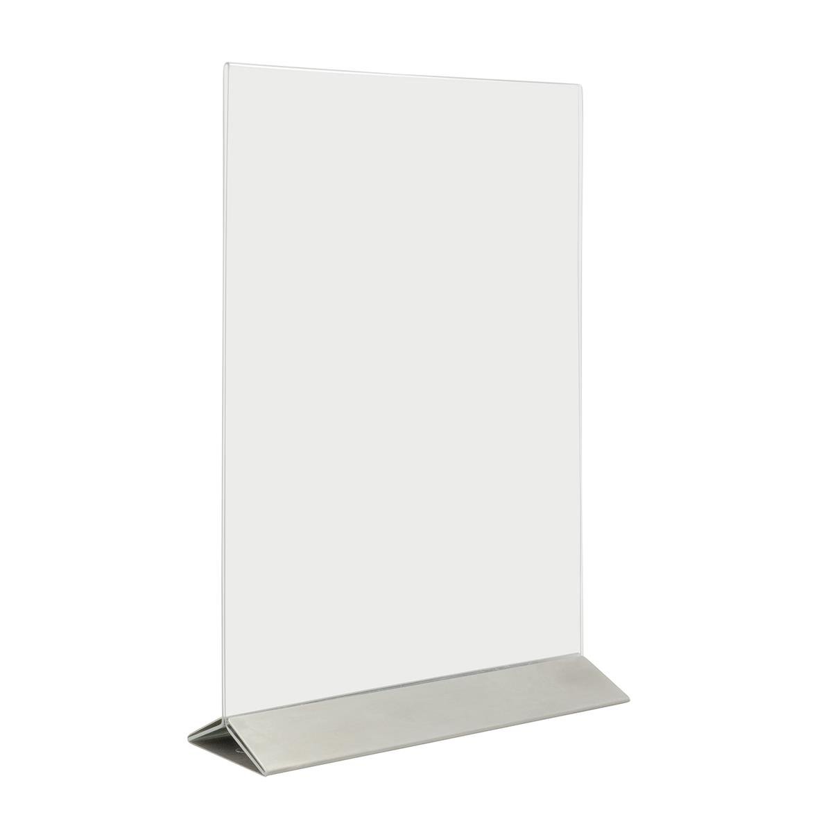 Informationsskylt i akryl med rostfri stålbotten, A4 storlek, för säkerhetsinformation