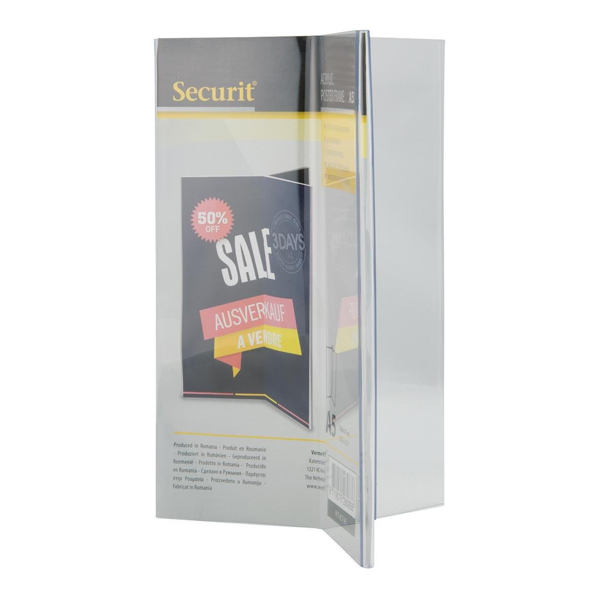 Akryl Y-form A5 informationsskylt för säkerhet med reklamskylt