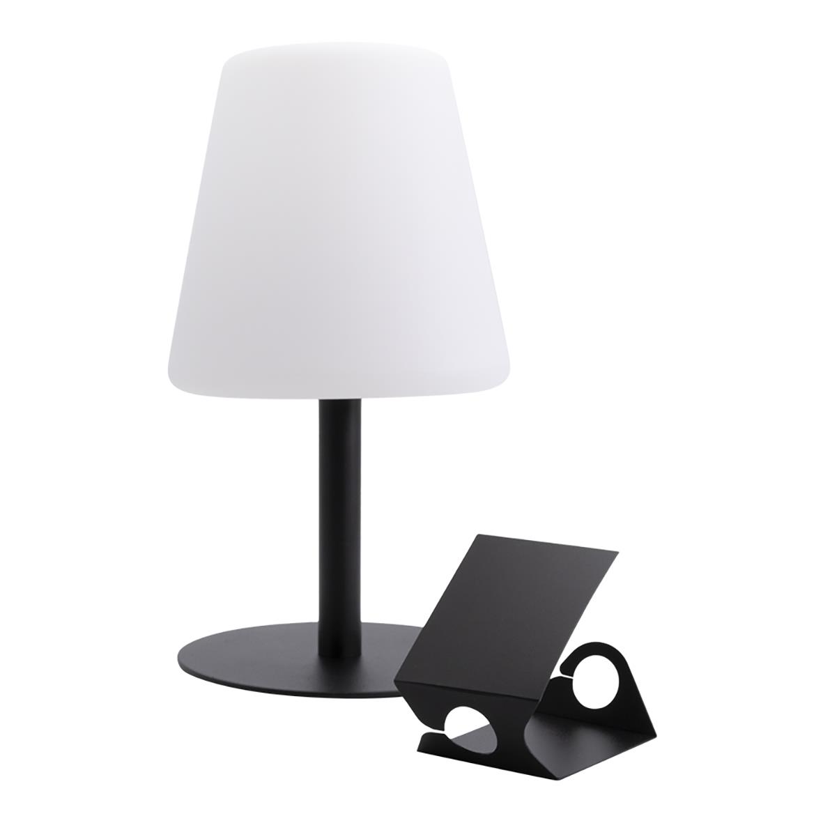 Bordslampa Securit med griffeltavla i svart och vitt