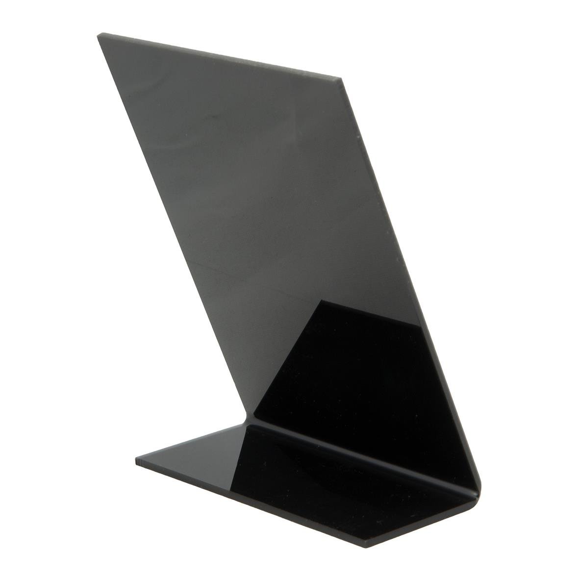 Svart akryl griffeltavla i L-form för skrivning eller anteckningar