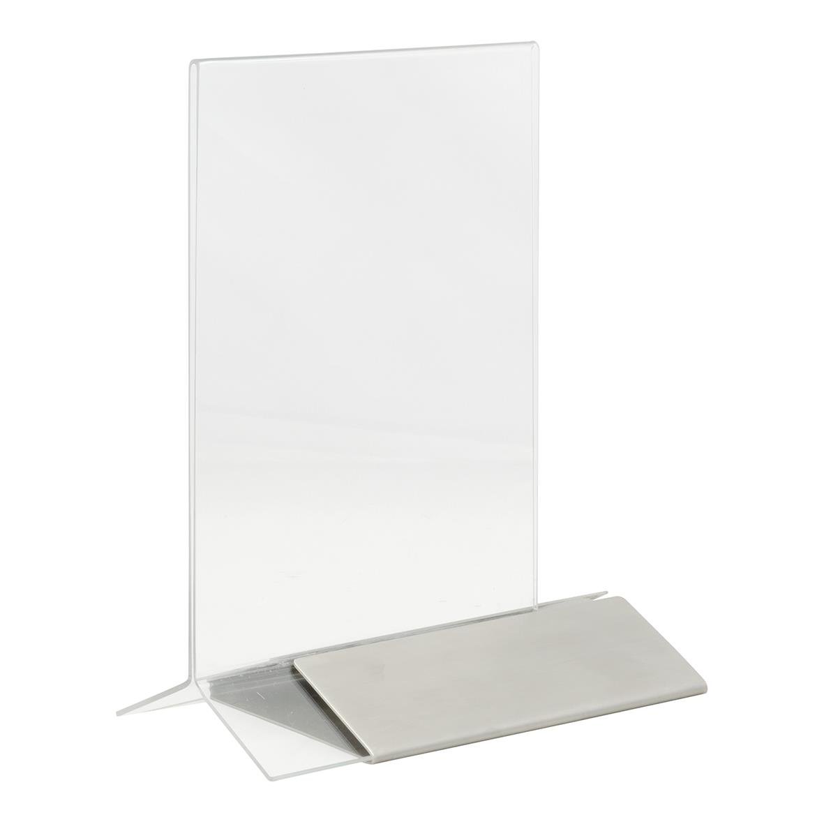 Informationsskärm med akrylskärm och rostfri stålbotten