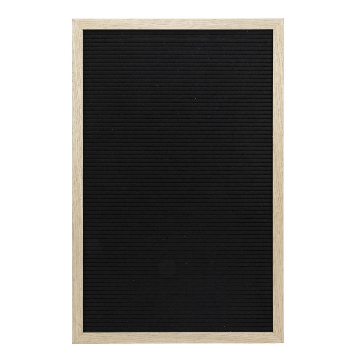 Bokstavstavla med bokstäver, siffror och ikoner i träram, 40x60cm