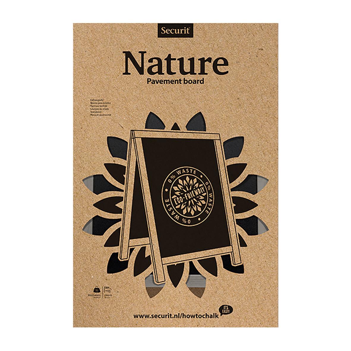 Gatuställ Securit Nature grå 42x62cm med skrivyta och dekorativt bladmotiv