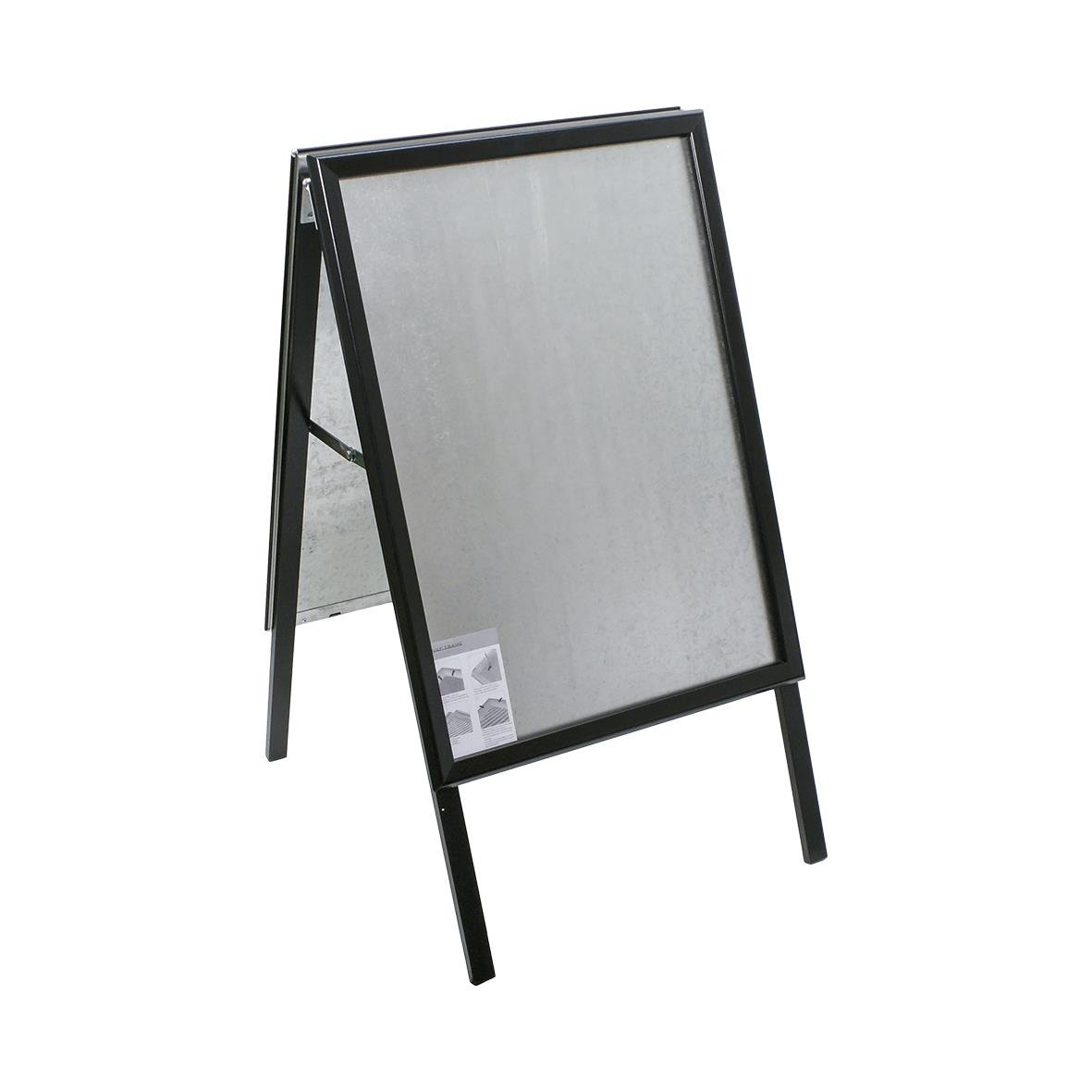 Gatuställ Alu-Line A-Bock svart 70x100cm, hopfällbar ram för skyltning