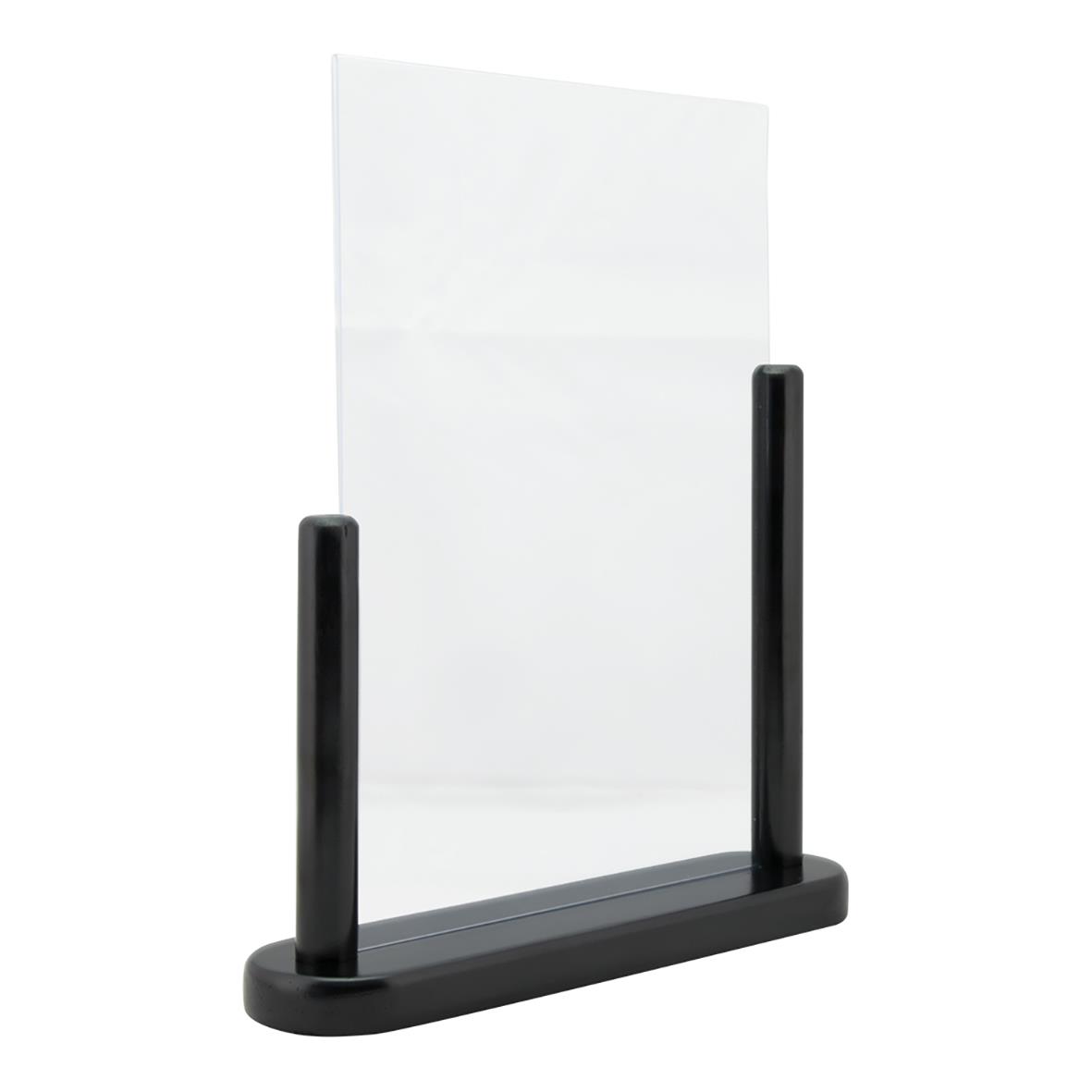 Svart akryl och träbotten informationsskylt för säkerhet A4