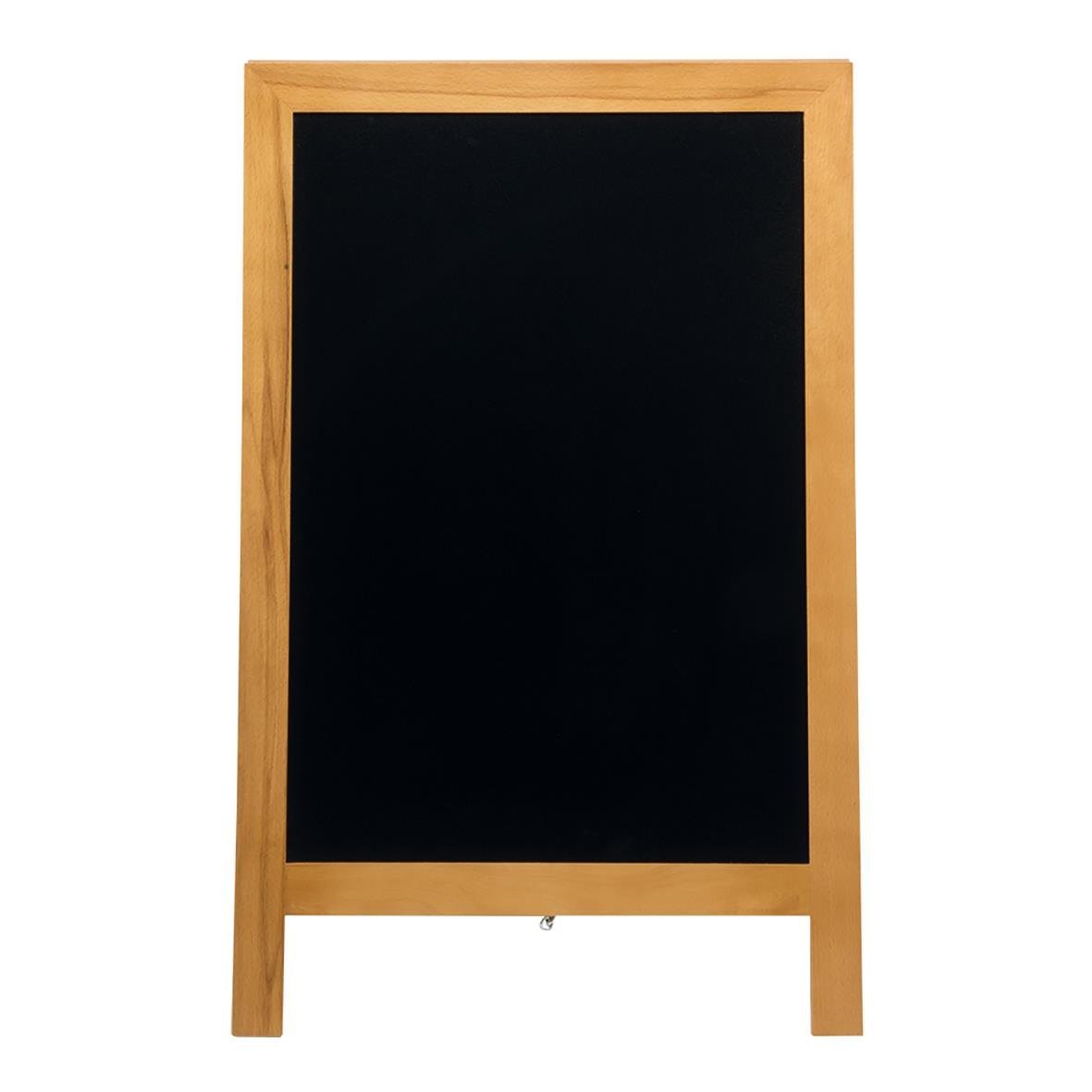 Gatuställ med teakram och svart skrivyta, mått 47x68cm, Securit Deluxe Gummiträ