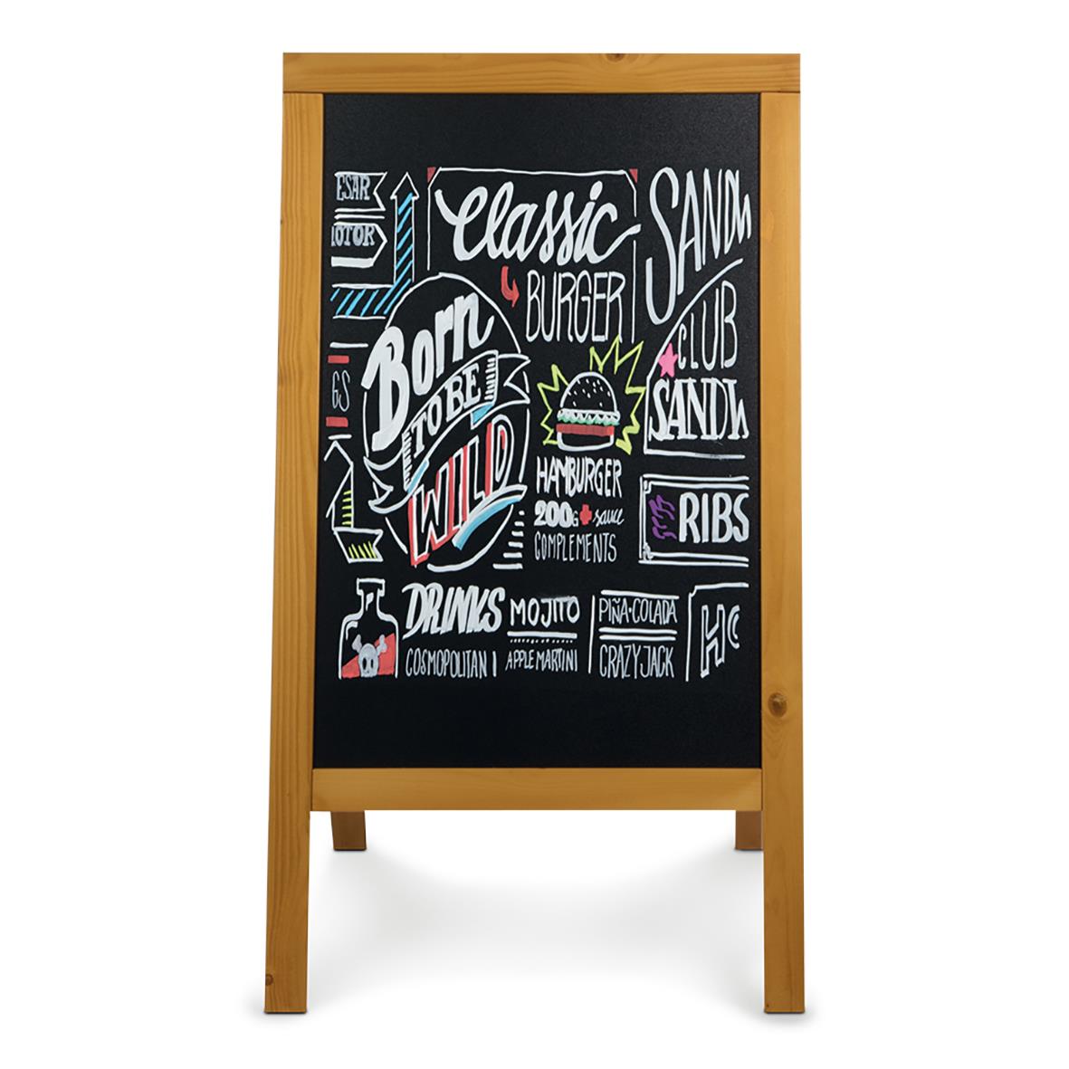 Gatuställ Securit Woody Furu Teak 58x87cm med skrivyta