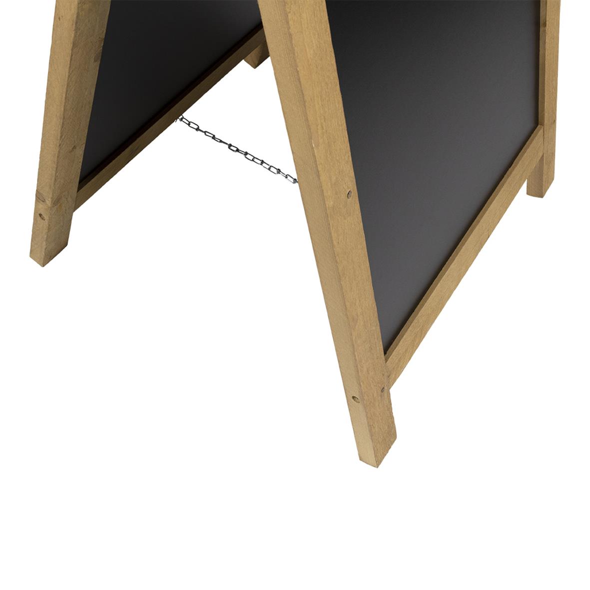 Gatuställ med svart skrivyta och träram, naturfärgad, 58x94cm