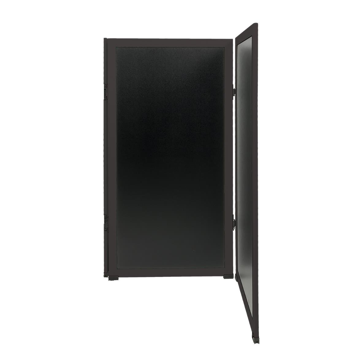 Svart multiboard med skrivyta och öppningsbar dörr, mått 52x106cm, påbyggnadsbar