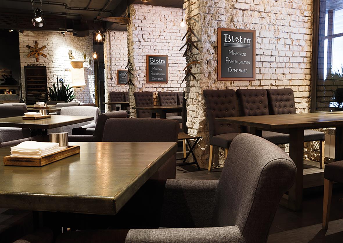 Griffeltavla Securit för vägg i mahogny, 50x70cm, skrivyta, i ett café eller restaurangmiljö