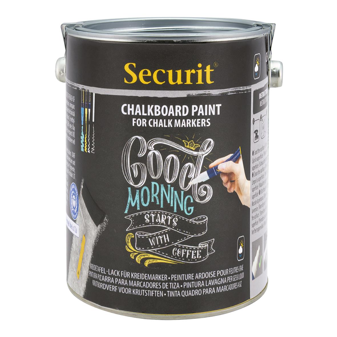 Svart griffelfärg Securit 2,5L för kritmärken
