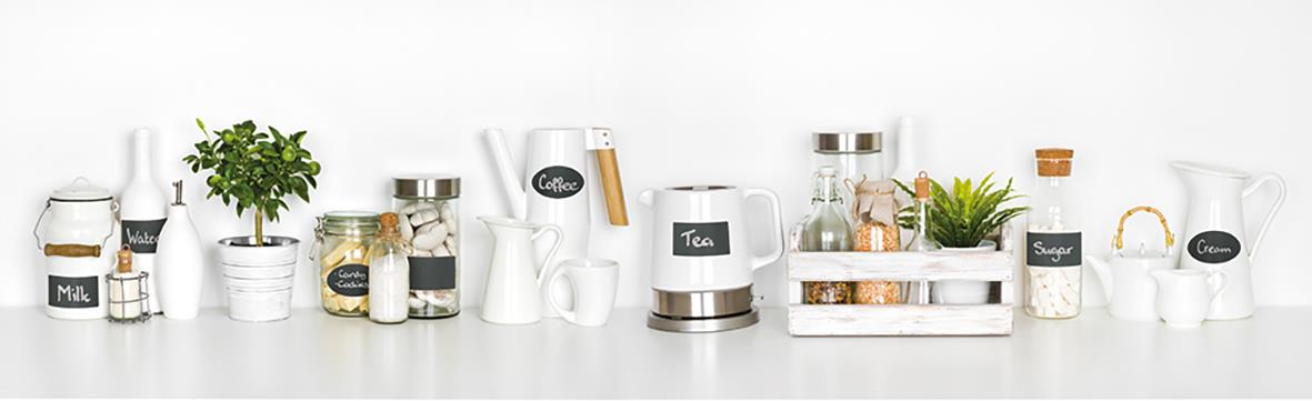 Rektangulärt svart griffelklistermärke Securit 4,7x8cm med skrivyta