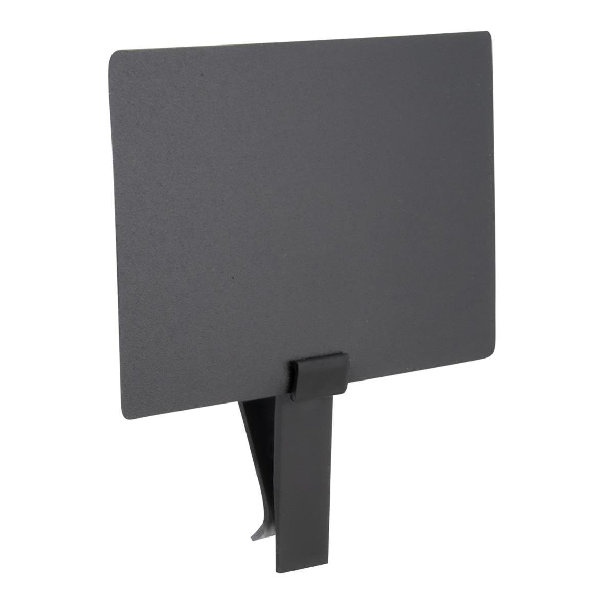 Svart skyltclip för griffelskyltar med clipfäste
