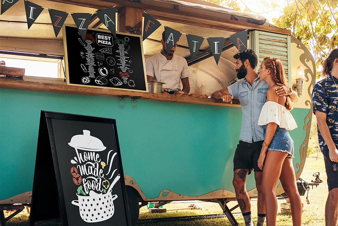 Griffeltavla Securit för vägg med träram i teak, 55x75cm, skrivyta för meddelanden