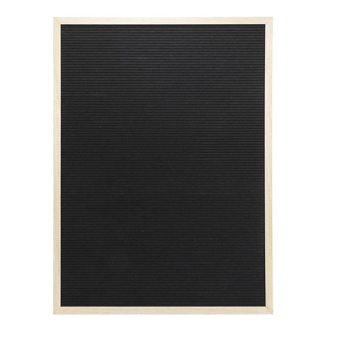 Svart bokstavstavla med träram och plats för bokstäver, siffror och ikoner 60x80cm