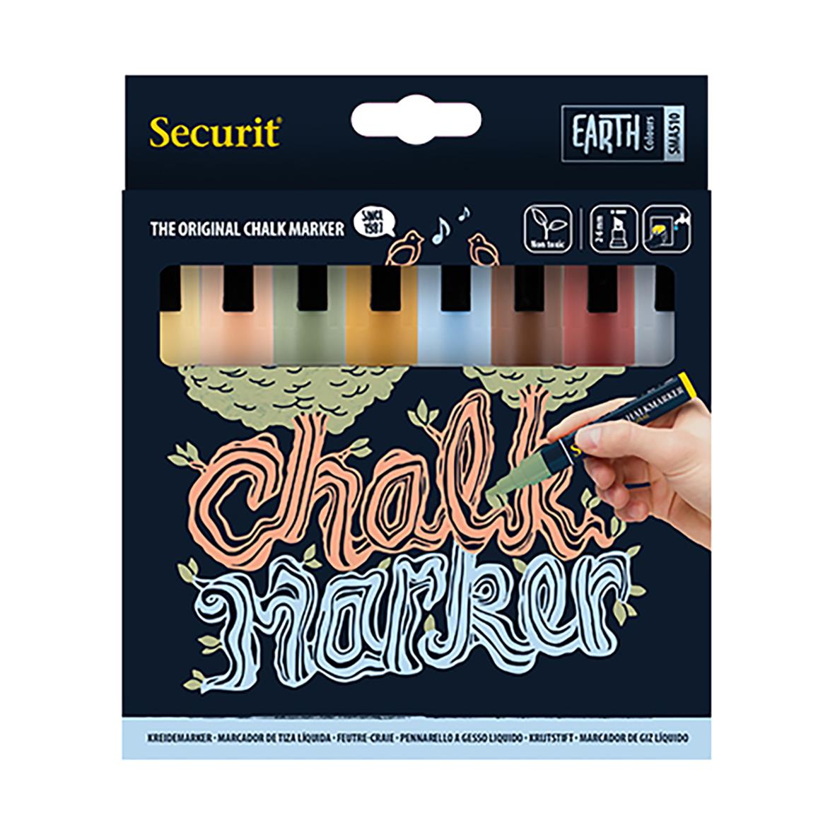 Säkerhetskrita i 8 färger, snedskuren spets, 2-6mm, för att skriva på svarta ytor