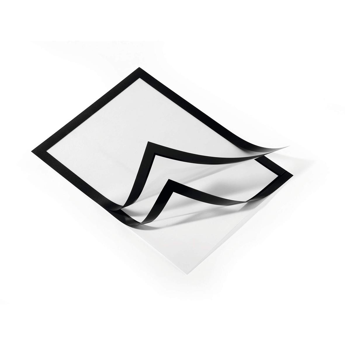 Svart självhäftande Duraframe med A4 storlek i storpack, visar ett upp- och nervänt bildram