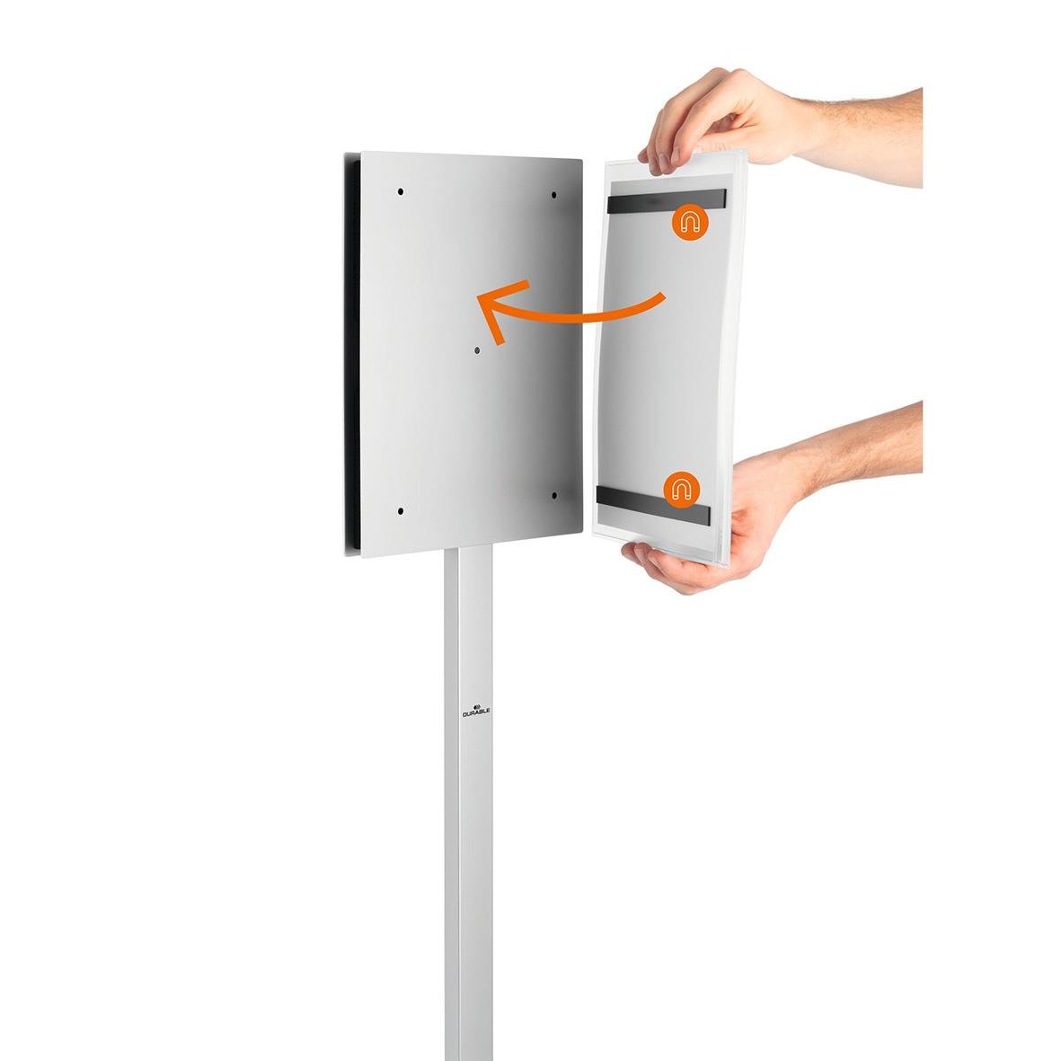 Golvskylt Durable INFO STAND utomhus A3 antracitgrå, enkel att byta information