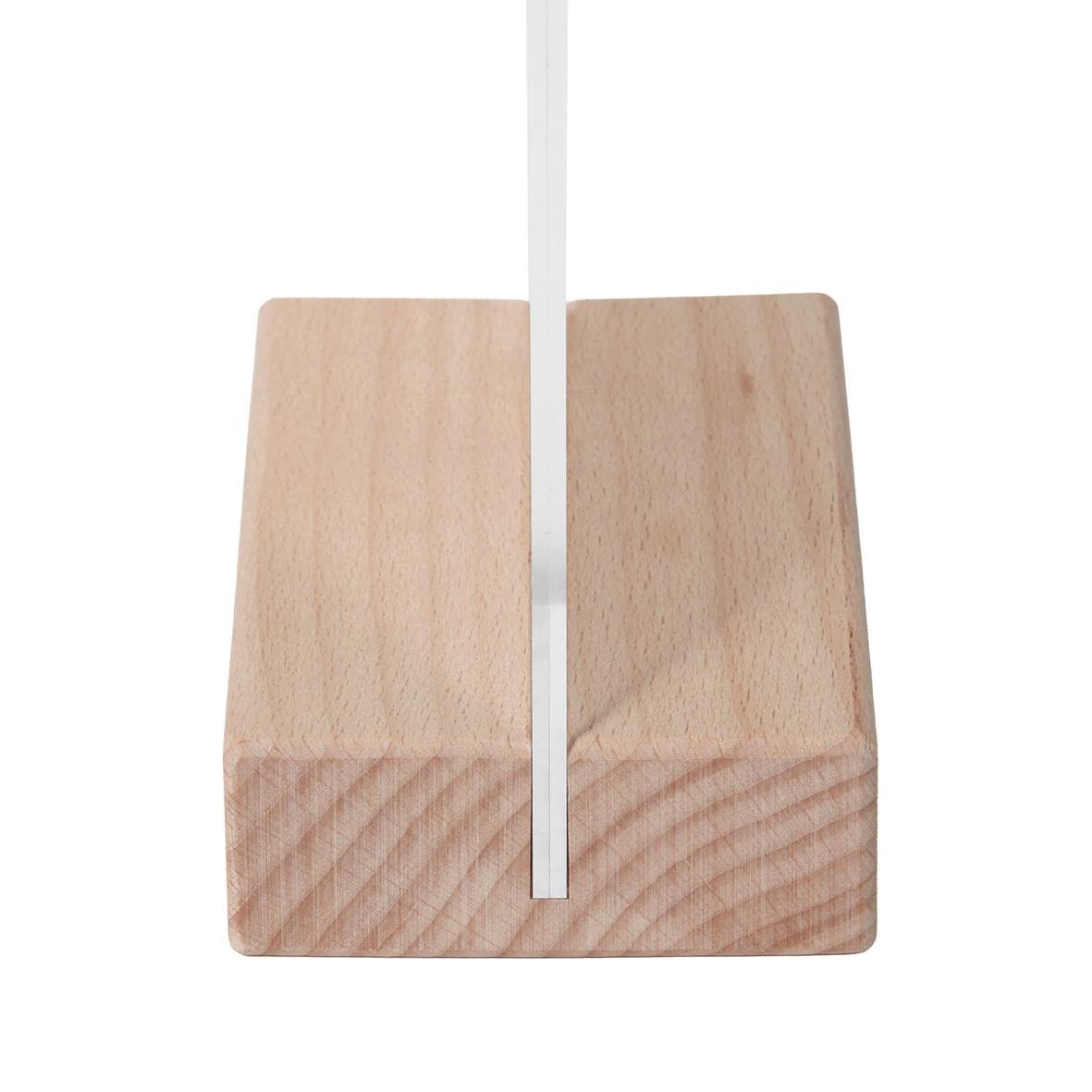 Akrylficka stående med träfot i A5 storlek