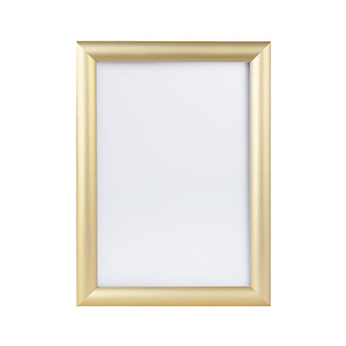 Guldig aluminiumram i A4-storlek med 25mm bredd och bronsfärgad eloxering