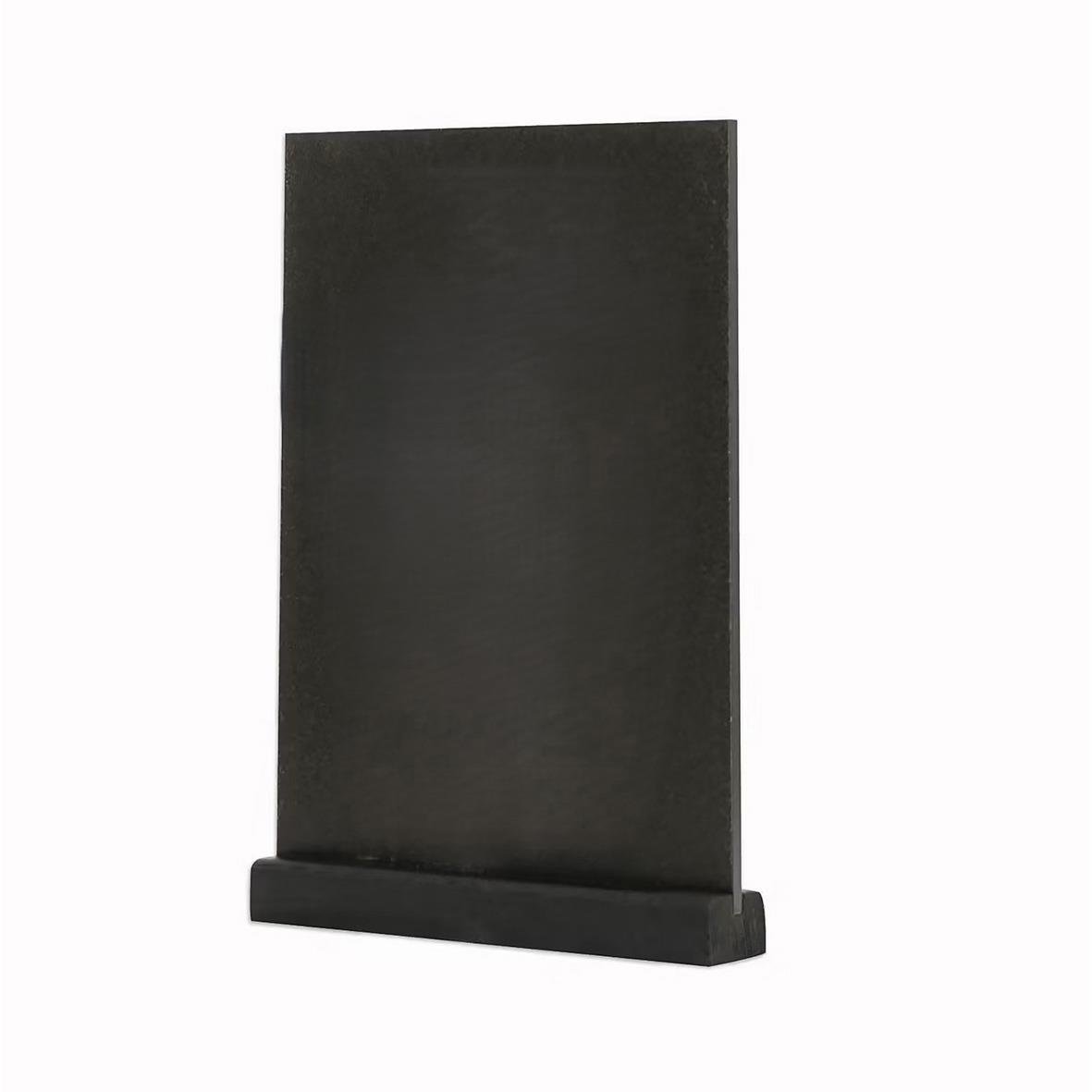 Svart träskylt med fotfötter i A4 storlek