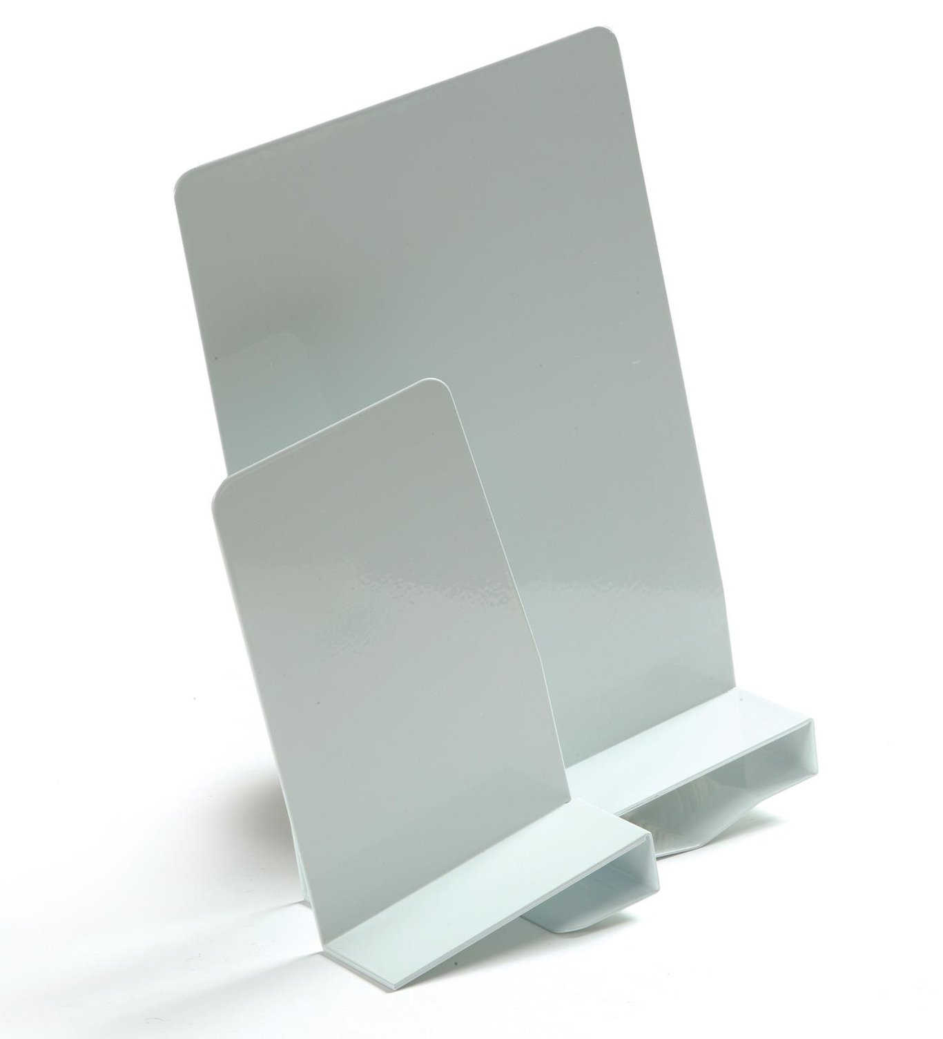 Bokstöd kläm vänster 20cm i vitt plastmaterial