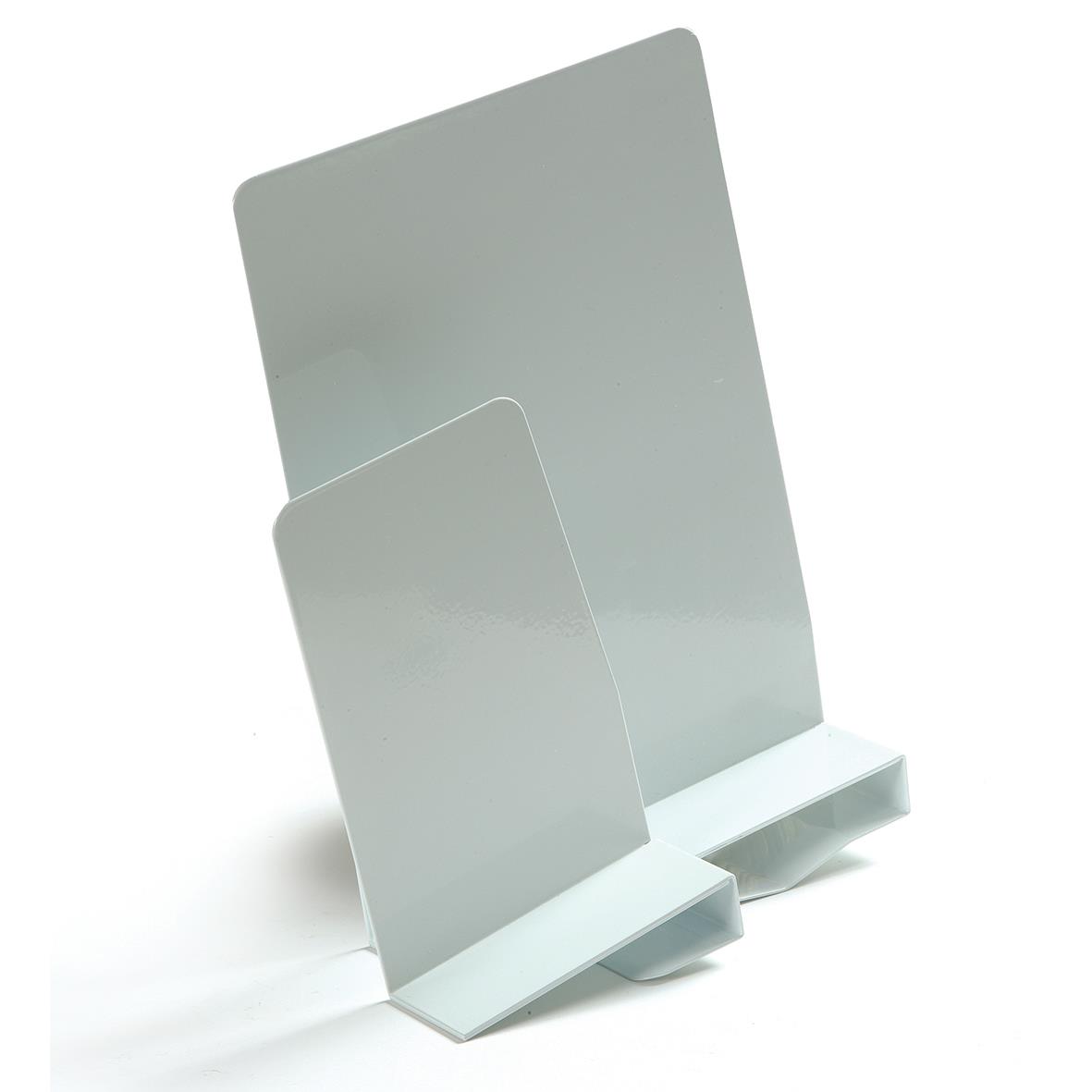 Bokstöd kläm vänster 20cm i vitt plastmaterial