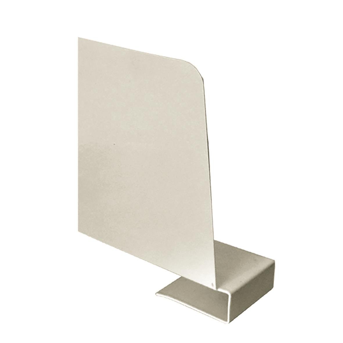 Bokstöd kläm vänster 30cm, vit metall, håller böcker på plats