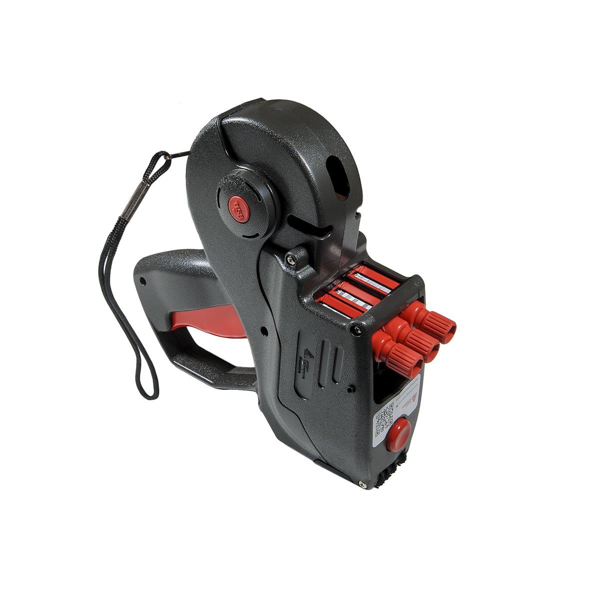 Prismärkare Monarch 1158 Autoklavering, handhållen märkutrustning med röd knapp och batterifack