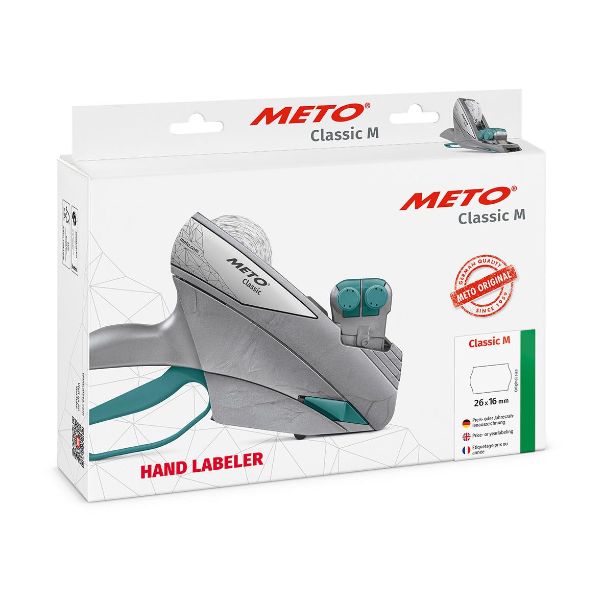 Prismärkare Meto Classic M 1626 med 2 rader (8+8) 26x16mm för handetiketter