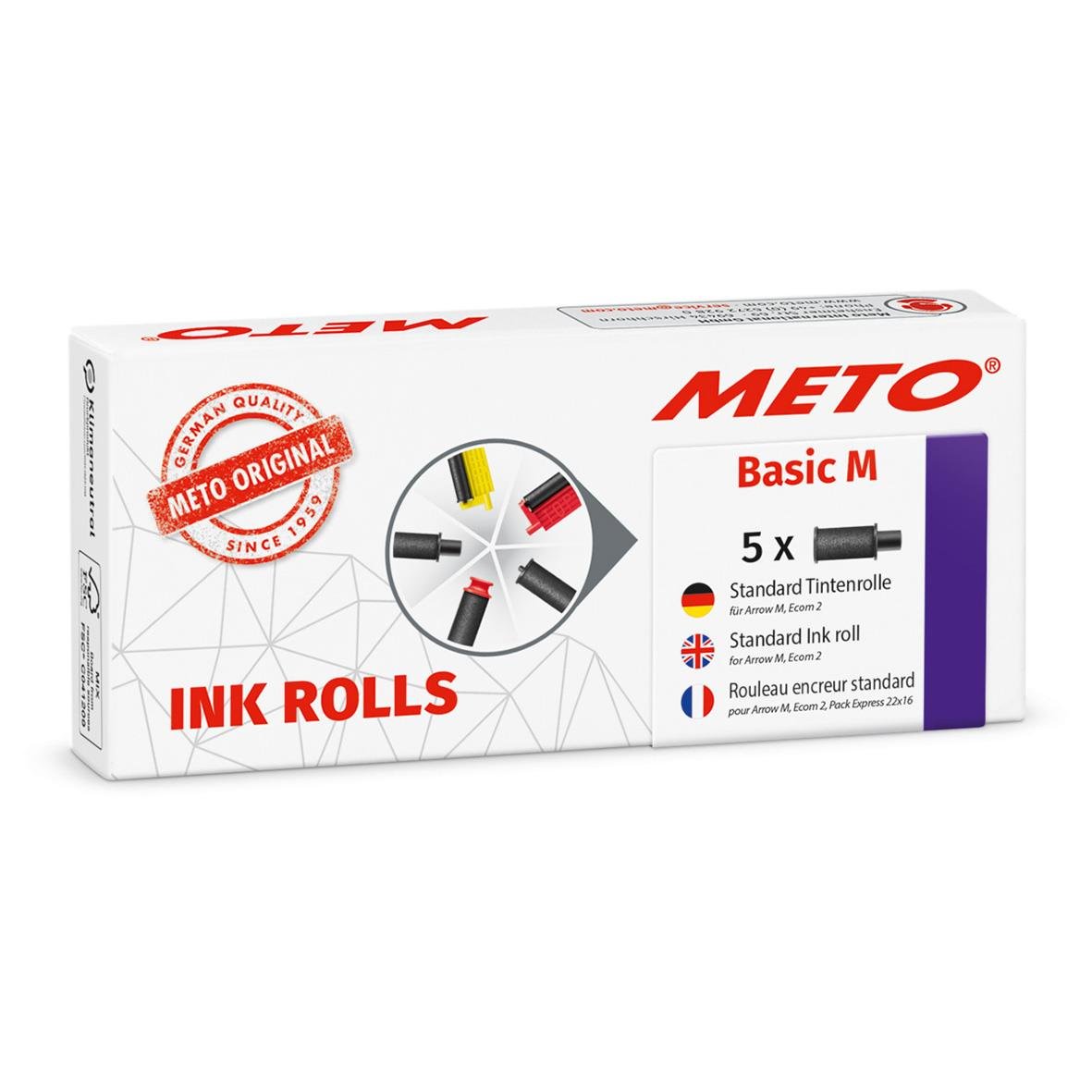 Färgrulle Meto Basic M och Arrow M Svart, 5-pack