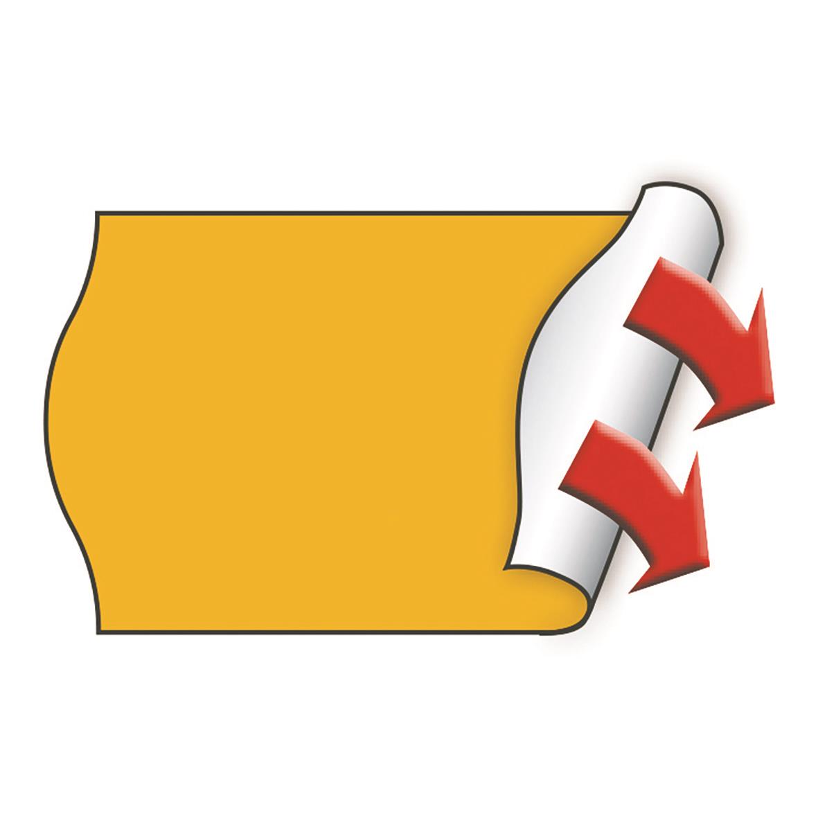 Etikett Meto Prismärkning Permanent Neonorange 26x16mm med självhäftande yta och avlägsningsbar skyddsfilm