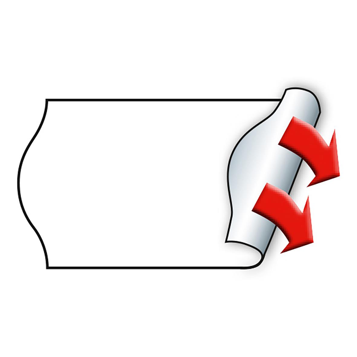 Vit etikett med permanent märkning, 26x16mm, med avtagbar backing