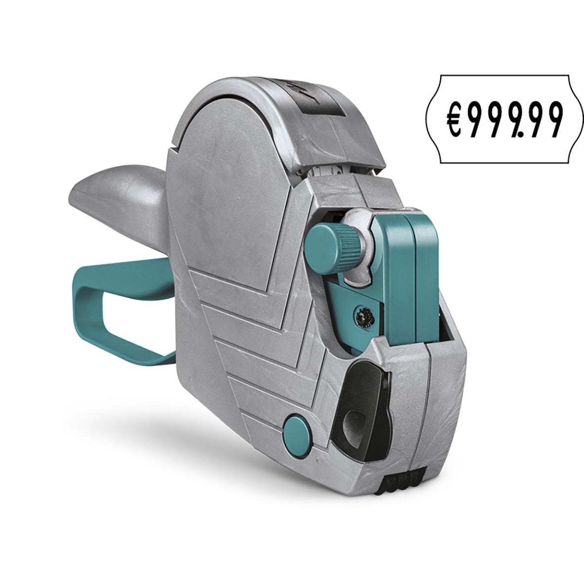 Prismärkare Meto Basic S 622 22x12mm i grått och blått med pris 99999 euro