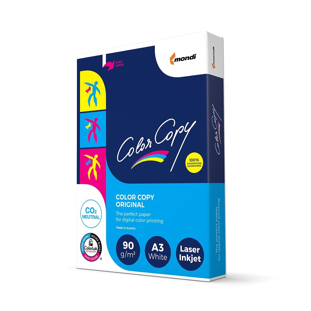 Kopieringspapper Color Copy Ohålat A3 90g för digitalt tryck, vitt, laser, 90 g/m²