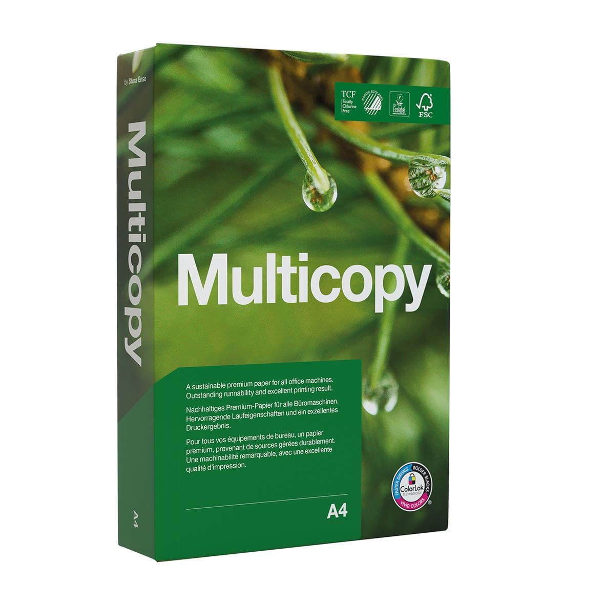 Kopieringspapper Multicopy Original Ohålat A4 100g i grönt förpackning