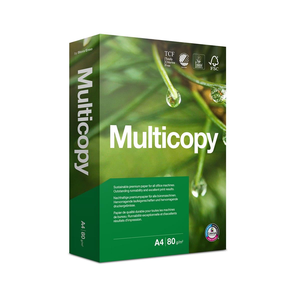 Kopieringspapper Multicopy Original Ohålat A4 80g i grönt för utskrift