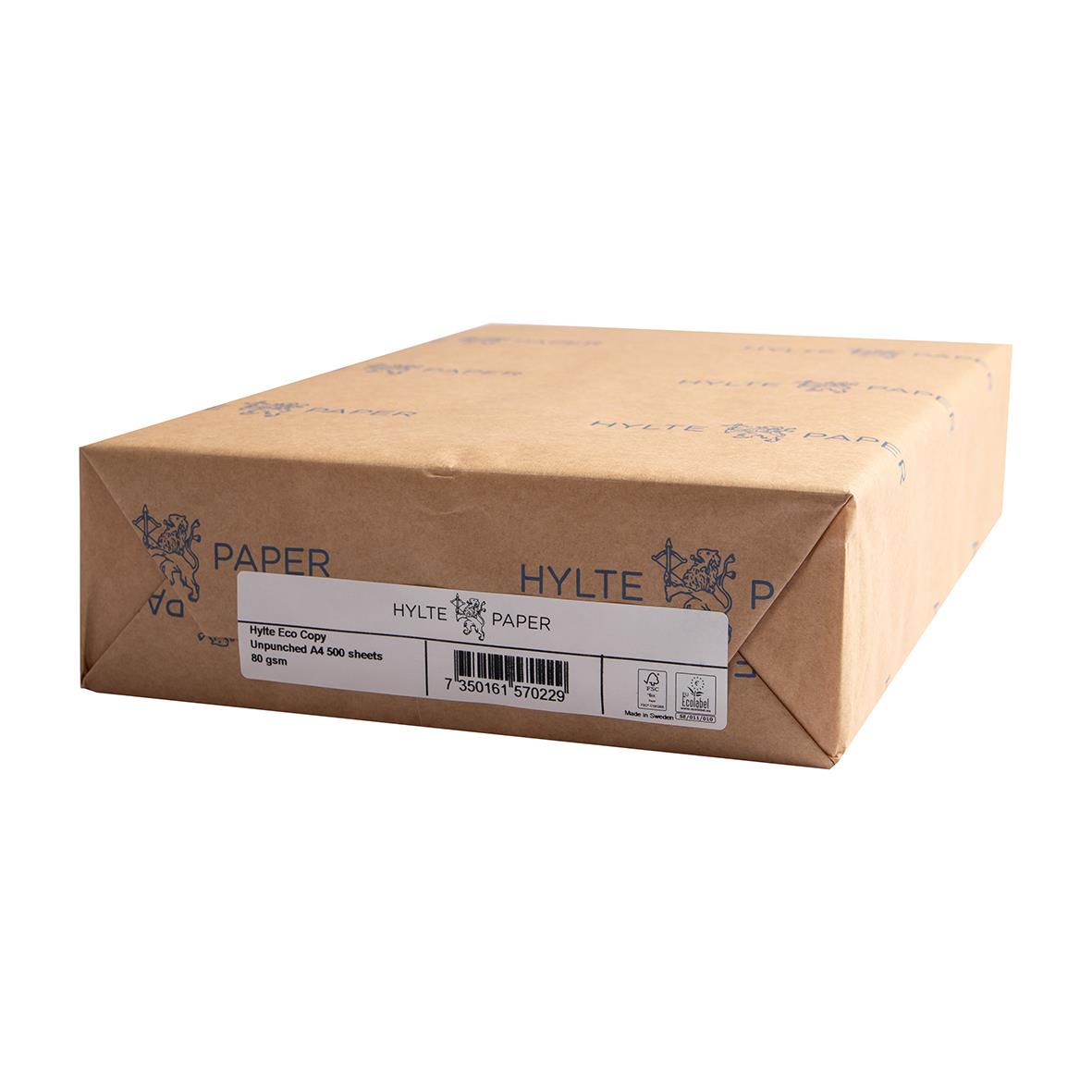 Kopieringspapper Hylte Eco Copy Ohålat A4 80g i brunt papper emballage