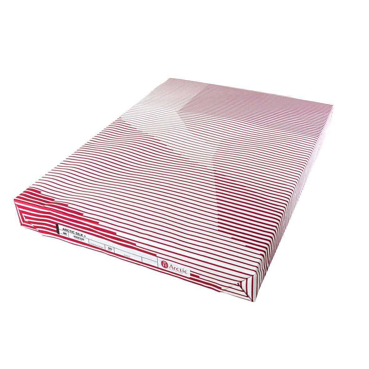 Rosa och vit randig papper Arctic Silk SRA3 130g 32x45cm