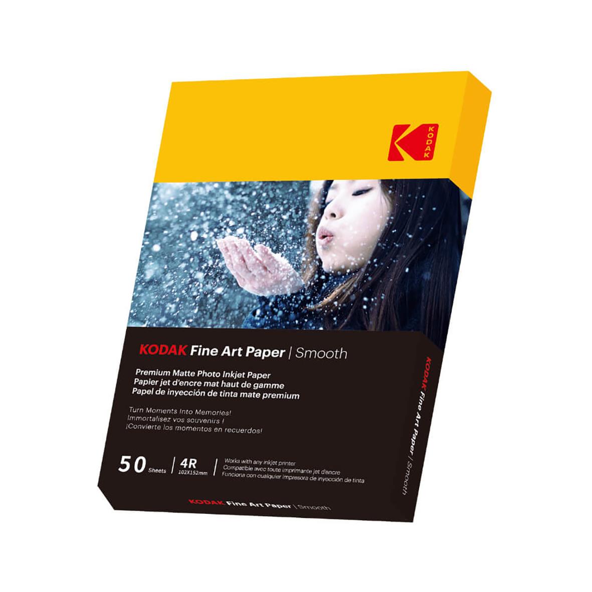 Fotopapper Kodak Bläck Matt 230g 10x15cm i förpackning med gul och svart design