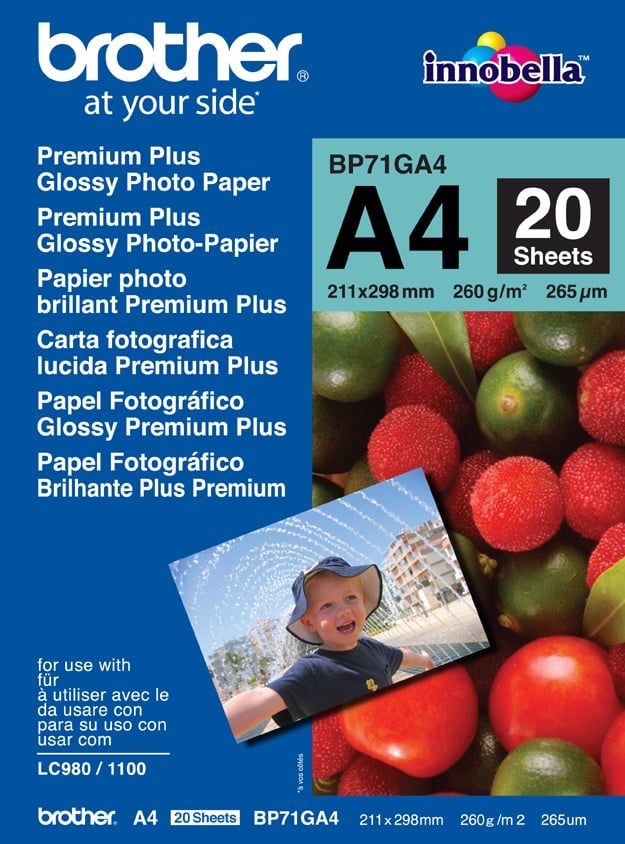 Brother Bläck Fotopapper Premium Plus Glansigt A4 20 ark