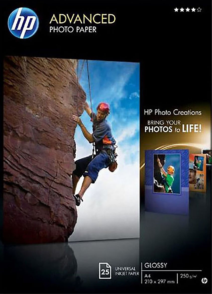 Fotopapper HP Bläck Blankt 250g A4 med bild av klättrare på klippa