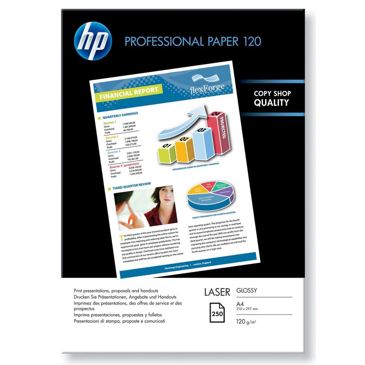 Laserpapper HP CG964A glossy A4 120g för utskrift av professionella dokument