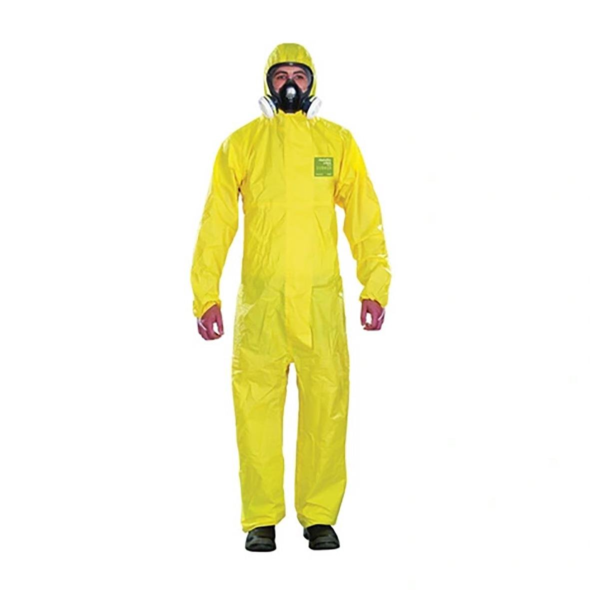 Gul korttidsoverall AlphaTec 2300 Plus 3XL med huva och skyddsglasögon