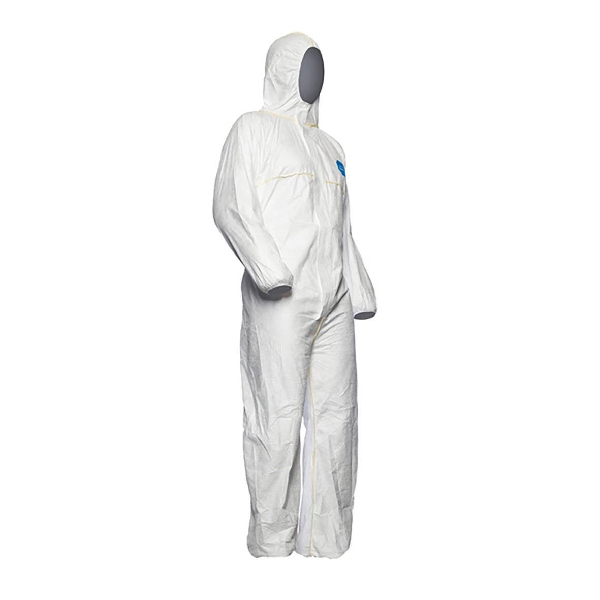 Korttidsoverall Tyvek 200 EasySafe Typ 5/6 L i vitt med huva och dragkedja