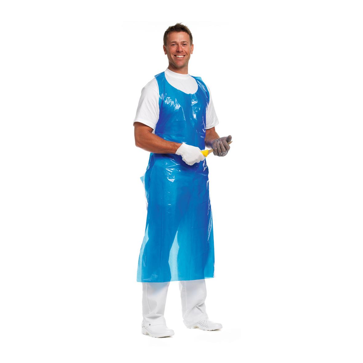 Engångsförkläde Worksafe PE 50my Blå 140x85cm