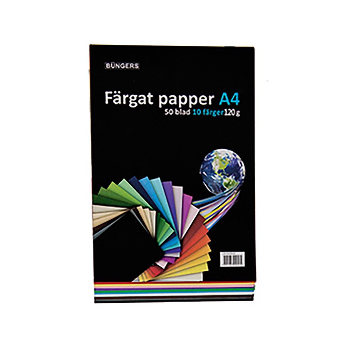 Färgat Papper Bungers Sorterade Färger A4 120g